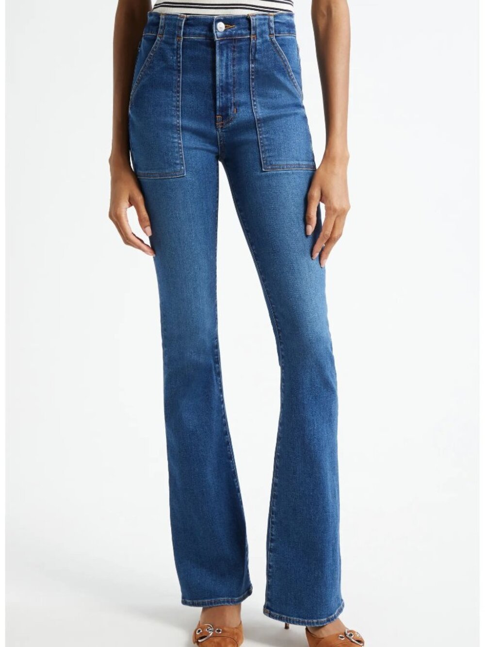 Veronica Beard Beverly High Waist Skinny Flare Jeans